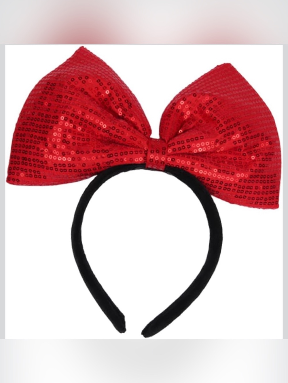 Red Sequin Bow Headband - Women's Hair Accessory